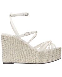 Jimmy Choo - Nyra 100 Leather Wedge Sandals - Lyst