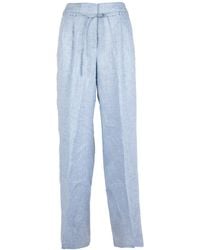 Peserico - Belted Straight-Leg Trousers - Lyst