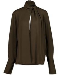 Tom Ford - Long Sleeved Satin Blouse - Lyst