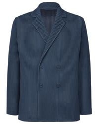 Homme Plissé Issey Miyake - Homme Plissé Issey Miyake Double Breasted Pleated Jacket - Lyst
