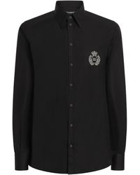 Dolce & Gabbana - Heraldic Patch Long-Sleeved Shirt - Lyst