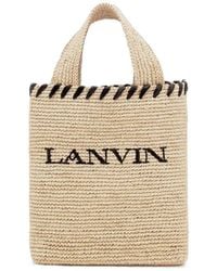Lanvin - Logo-Motif Raffia Tote Bag - Lyst
