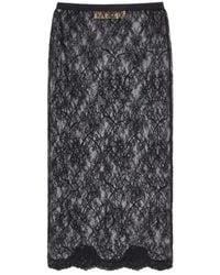 Valentino - Sheer Lace Midi Skirt - Lyst