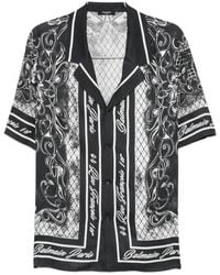 Balmain - Script Print Short Sleeve Shirt - Lyst