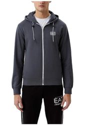 EA7 - Hooded Zipper Sweater - Lyst