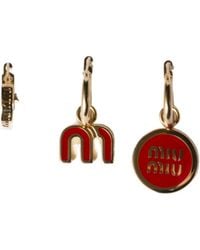 Miu Miu - Set Of Enameled Metal Earrings - Lyst
