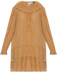 Isabel Marant - Embroidered Ruffle Mini Dress - Lyst
