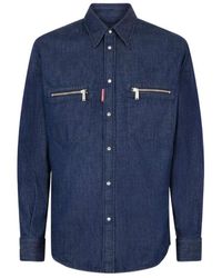 DSquared² - Wet And Dry Wash Biker Shirt - Lyst