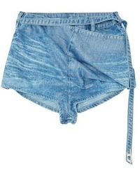 DIESEL - De-Drexa-Fsi Biker Belted Denim Shorts - Lyst