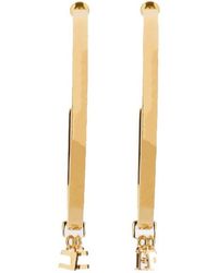 Elisabetta Franchi - Logo Charm Hoop Earrings - Lyst