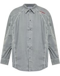 Off-White c/o Virgil Abloh - Logo Embroidered Button-Up Shirt - Lyst