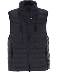 Stone Island - Logo Patch High Neck Padded Gilet - Lyst