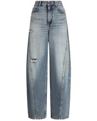 Dolce & Gabbana - Wide Leg Distressed Jeans - Lyst