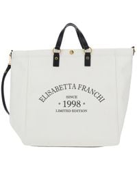 Elisabetta Franchi - Logo Printed Tote Bag - Lyst