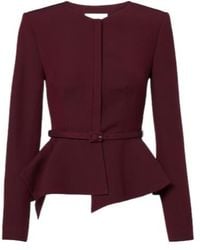Roland Mouret - Belted Peplum Wool And Silk Jacket - Lyst