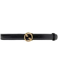 Gucci - Logo Plaque Buckle Belt - Lyst