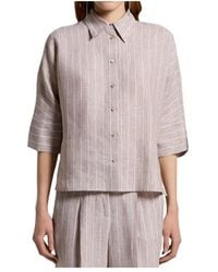 Peserico - Striped Buttoned Shirt - Lyst
