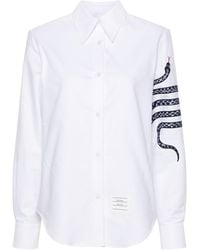 Thom Browne - Collared Long-Sleeved Shirt - Lyst