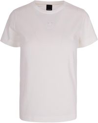 Pinko - T-Shirt With Love Birds Embroidery - Lyst