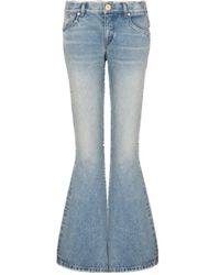 Balmain - Western Bootcut Denim Jeans - Lyst