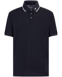Emporio Armani - Logo Embroidered Short Sleeved Polo Shirt - Lyst