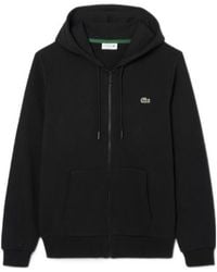 Lacoste - Logo Patch Zipped Hoodie - Lyst