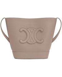 Celine - Small Cuile Triomphe Logo Bucket Bag - Lyst