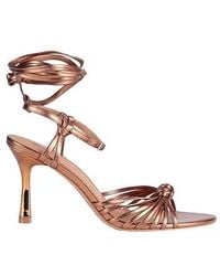MAX&Co. - Metallic Round-Toe Buckle High-Heeled Sandals - Lyst