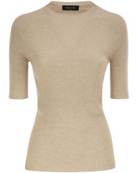 Fabiana Filippi - Ribbed Short-Sleeve Knitted Top - Lyst