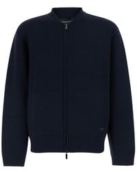 Emporio Armani - V-Neck Zipped Pullover - Lyst