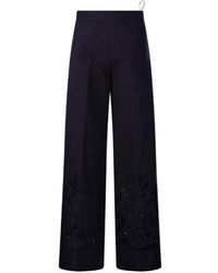 forte_forte - Embroidered Wide-Leg Pants - Lyst