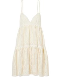 La DoubleJ - V-Neck Thin Strap Lace Mini Dress - Lyst