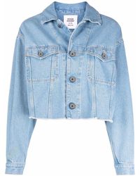 Opening Ceremony - Logo-Print Cropped Denim Jacket - Lyst