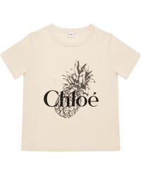 Chloé - Chloé Logo Printed Crewneck T-Shirt - Lyst