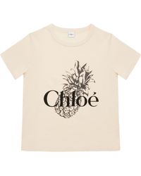Chloé - Chloé Logo Printed Crewneck T-Shirt - Lyst