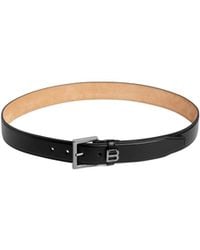 Balenciaga - Logo Buckle Leather Belt - Lyst