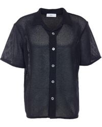 DUNST - Crochet-Knit Open-Collar Shirt - Lyst