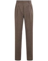 Antonelli - Herringbone High Waist Trousers - Lyst