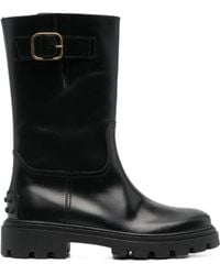 Tod's - Buckle Detail Leather Boots - Lyst