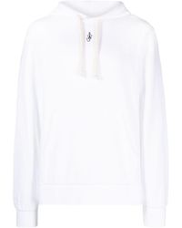 JW Anderson - Jw Anderson Logo Embroidered Drawstring Hoodie - Lyst