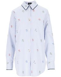 Etro - Floral Printed Striped Shirt - Lyst
