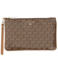 Michael Kors - Monogram Leather Clutch Bag - Lyst