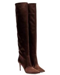 Gianvito Rossi - Solid Color Satin Over-The-Knee Boots - Lyst