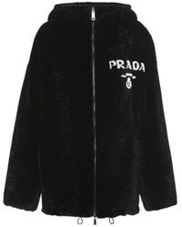 Prada - Reversible Gabardine And Shearling Jacket - Lyst