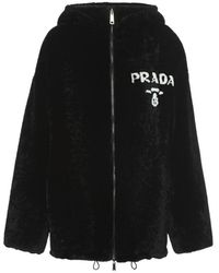 Prada - Reversible Gabardine And Shearling Jacket - Lyst