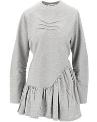 The Attico - Pleated Long-Sleeve Mini Dress - Lyst