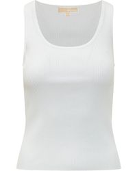 Michael Kors - Michael Ribbed Scoop-Neck Tank Top - Lyst