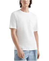 Brunello Cucinelli - Short-Sleeved Straight Hem T-Shirt - Lyst