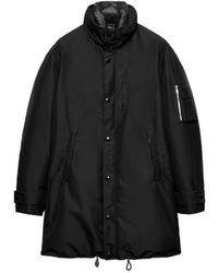 Prada - High Neck Buttoned Coat - Lyst