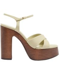 Saint Laurent - Bianca 125 Canvas Platform Sandals - Lyst